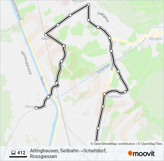 412 Bus Line Map