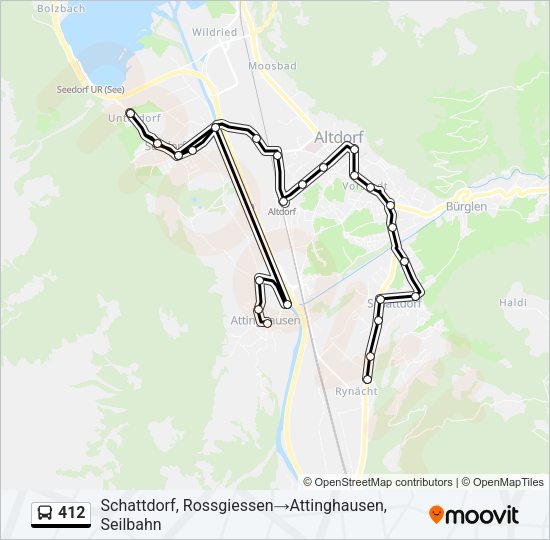 412 Bus Line Map