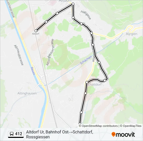 412 Bus Line Map