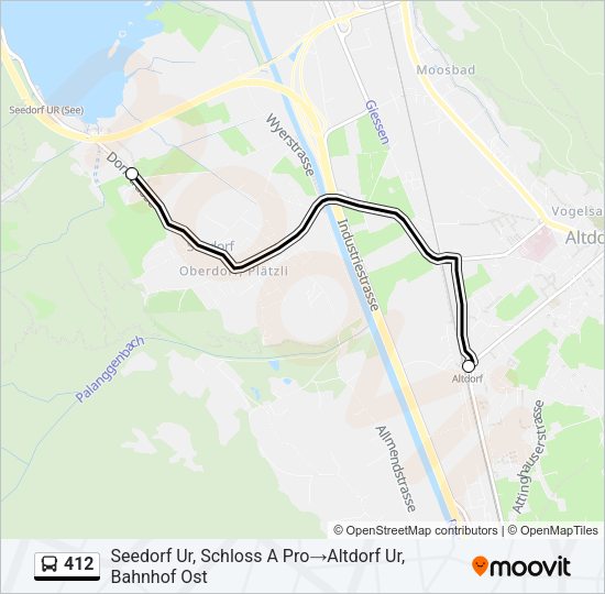 412 Bus Line Map