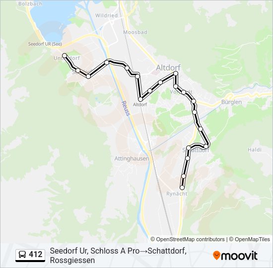 412 Bus Line Map