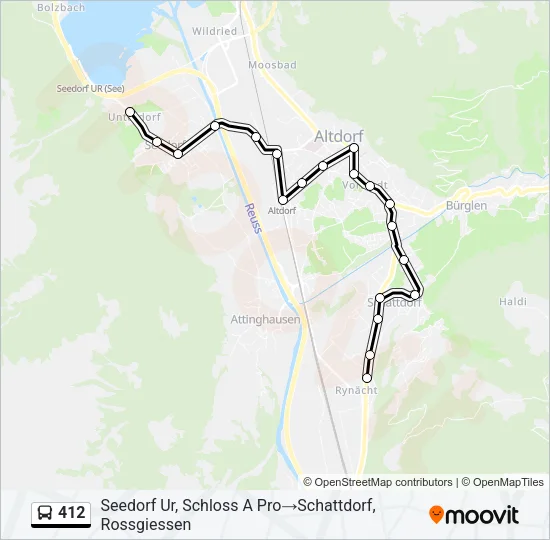 412 Bus Line Map