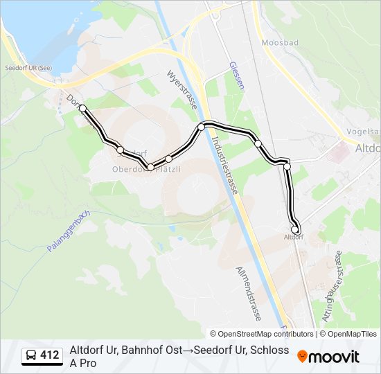 412 Bus Line Map