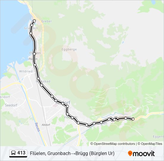 413 Bus Line Map