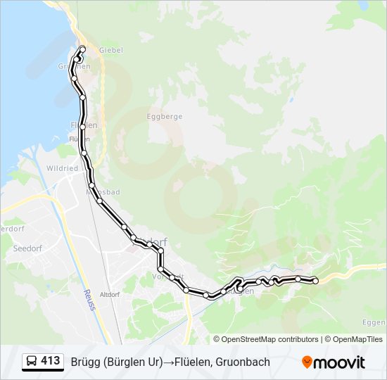 413 Bus Line Map