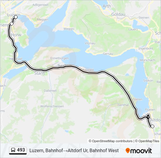 493 Bus Line Map
