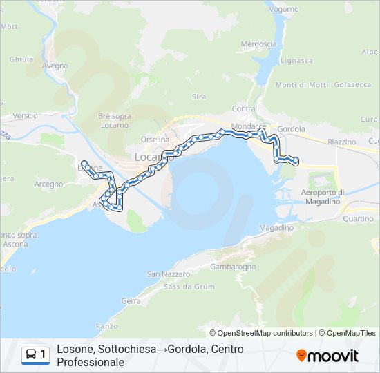 1 Bus Line Map