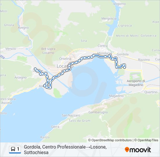 1 Bus Line Map