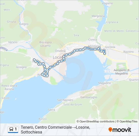 1 Bus Line Map