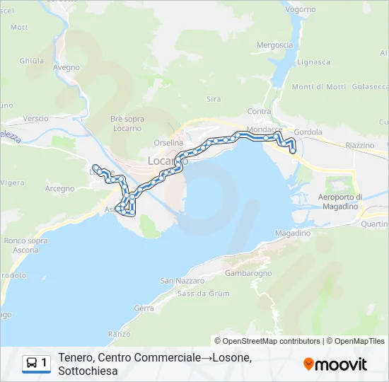 1 Bus Line Map