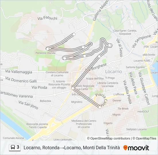 3 Bus Line Map