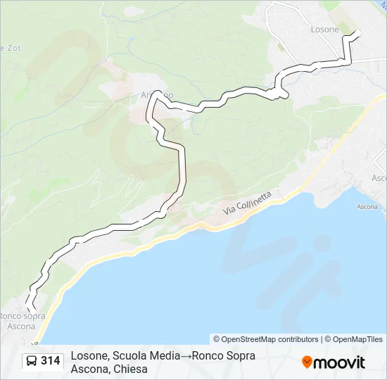 314 Bus Line Map