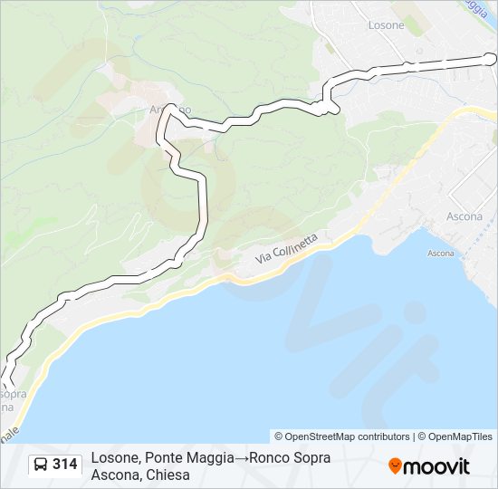 314 Bus Line Map