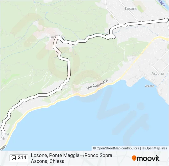 314 Bus Line Map