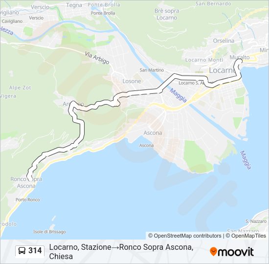 314 Bus Line Map
