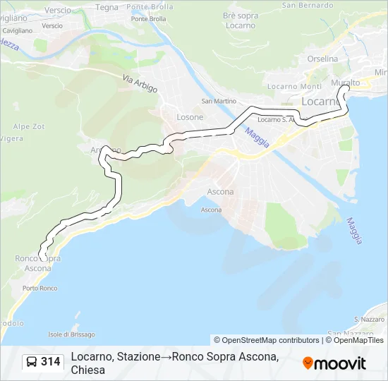 314 Bus Line Map
