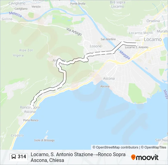 314 Bus Line Map