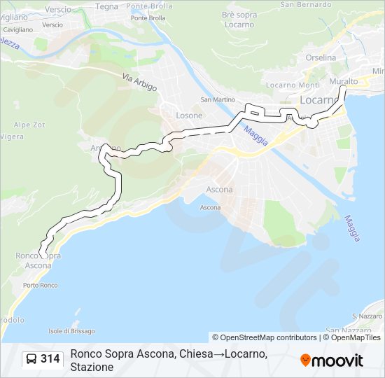 314 Bus Line Map