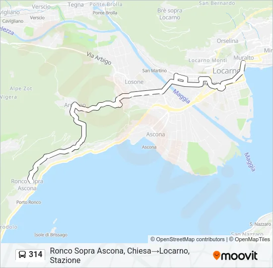314 Bus Line Map