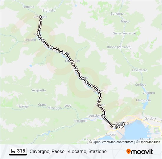 315 Bus Line Map