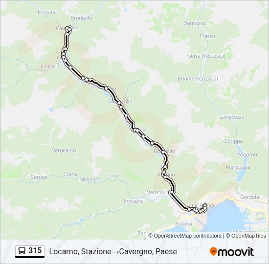315 Bus Line Map