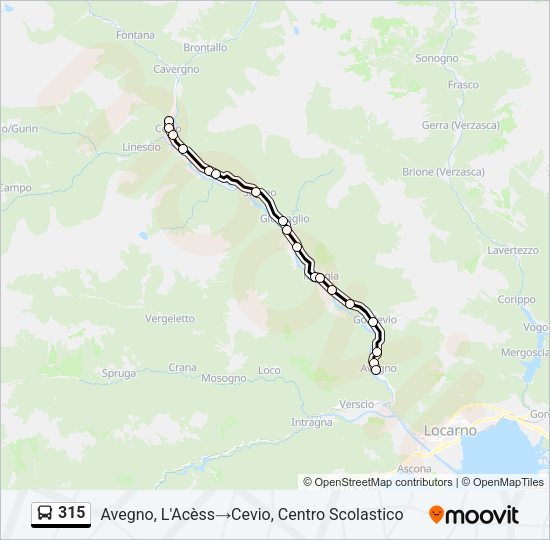 315 Bus Line Map