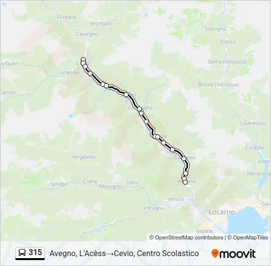 315 Bus Line Map