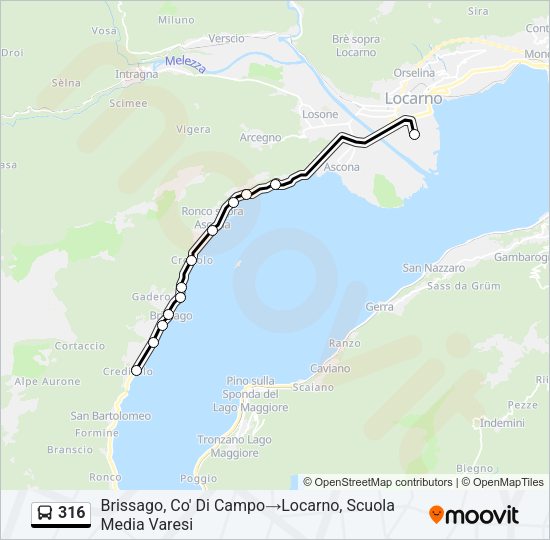 316 Bus Line Map