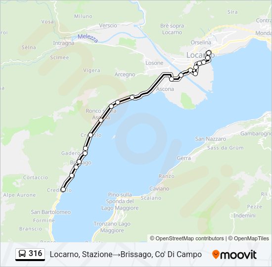 316 Bus Line Map