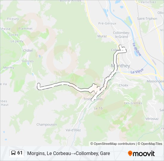 61 Bus Line Map