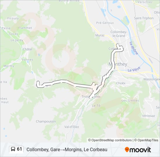 61 Bus Line Map