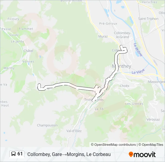 61 Bus Line Map