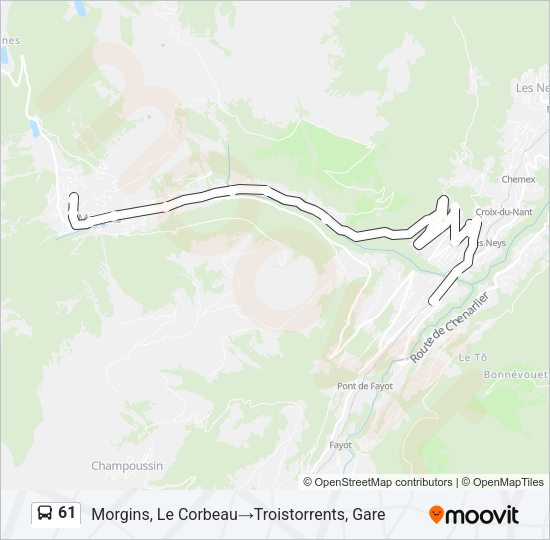 61 Bus Line Map