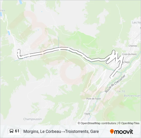 61 Bus Line Map