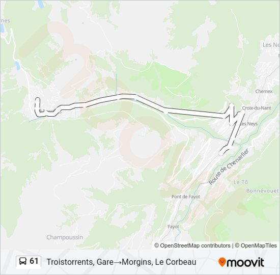 61 Bus Line Map