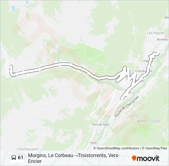 61 Bus Line Map