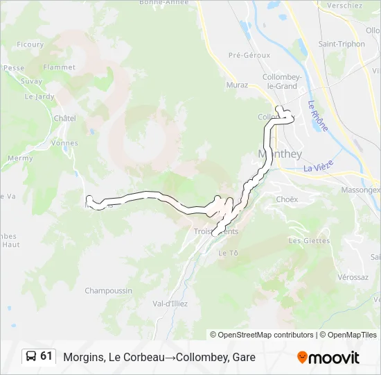 61 Bus Line Map