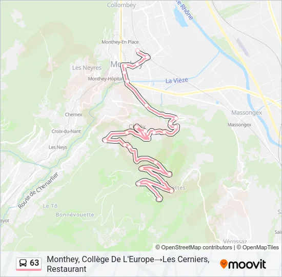 63 Bus Line Map