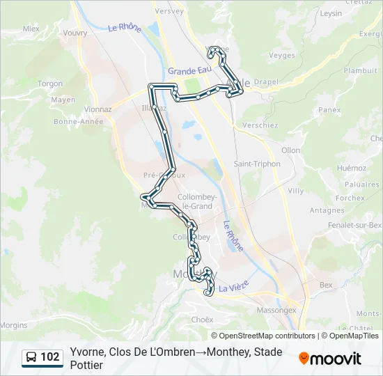 102 Bus Line Map
