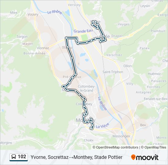 102 Bus Line Map