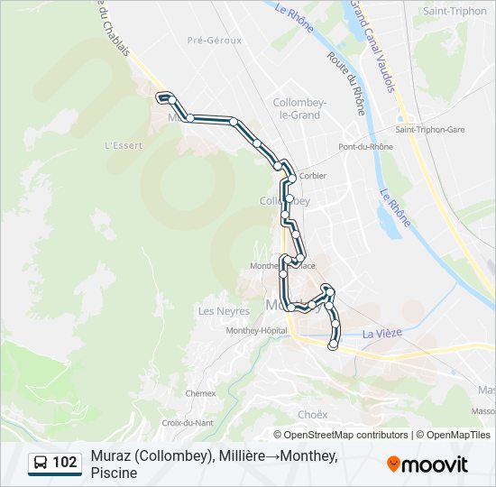 102 Bus Line Map