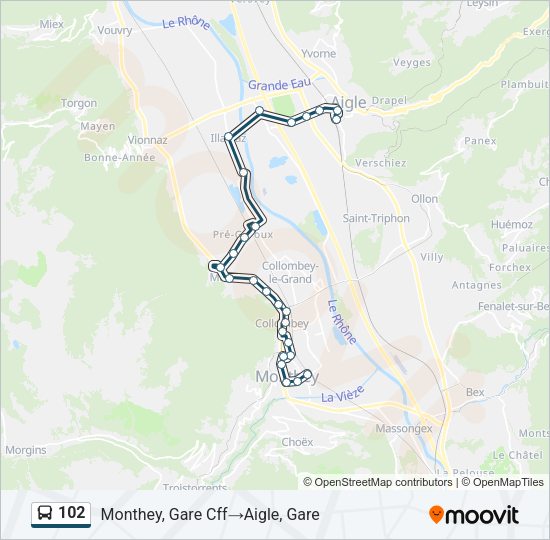 102 Bus Line Map