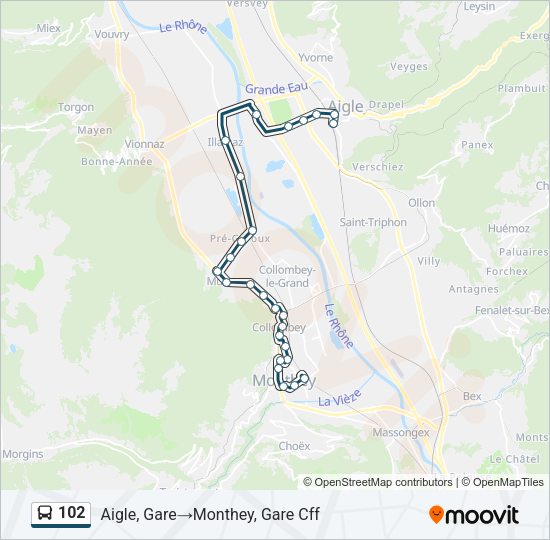 102 Bus Line Map