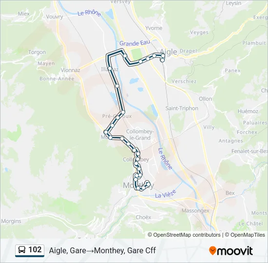 102 Bus Line Map