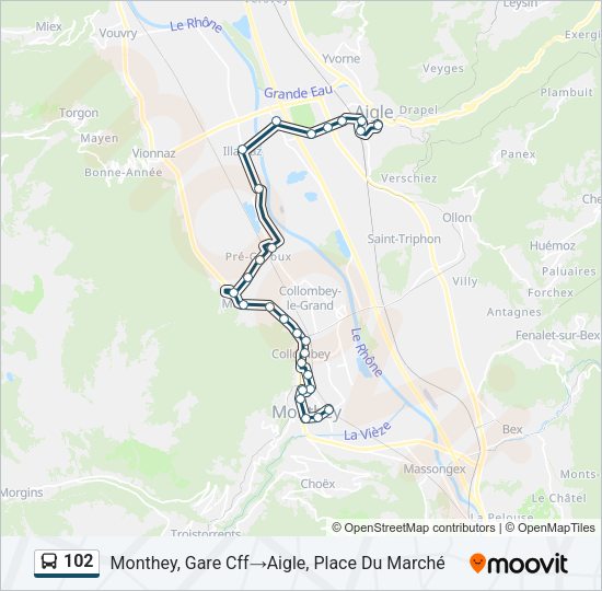 102 Bus Line Map