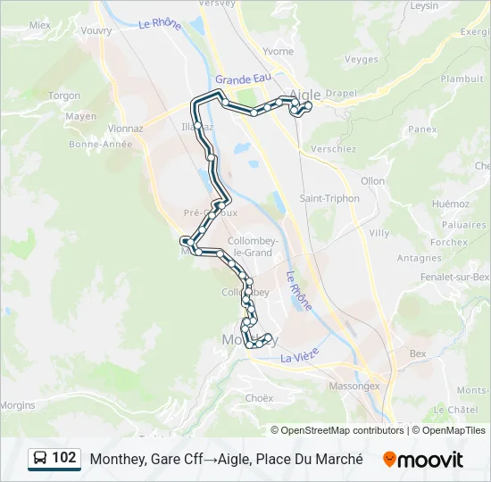 102 Bus Line Map