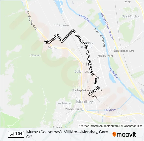 104 Bus Line Map