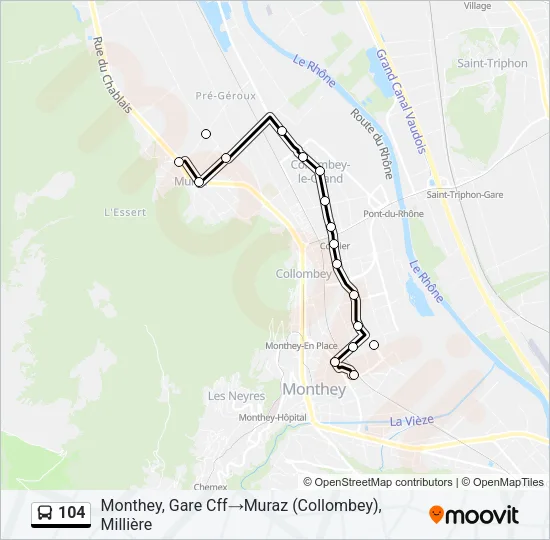 104 Bus Line Map