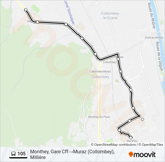 105 Bus Line Map