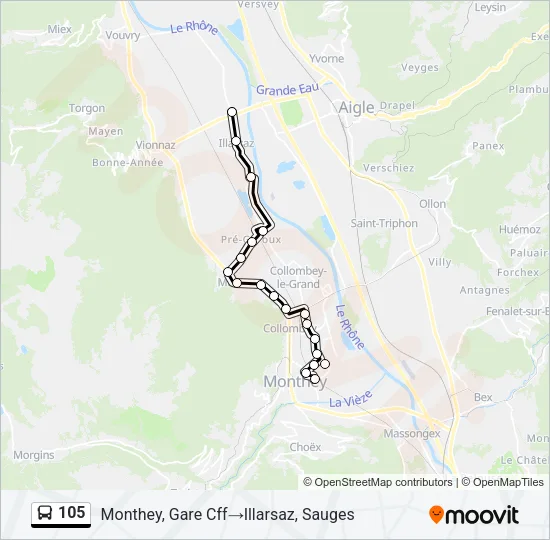 105 Bus Line Map